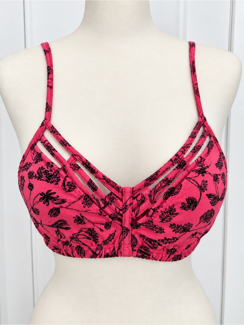 RVCA Sunday Collection Floral Strappy Bralette NWT Size L